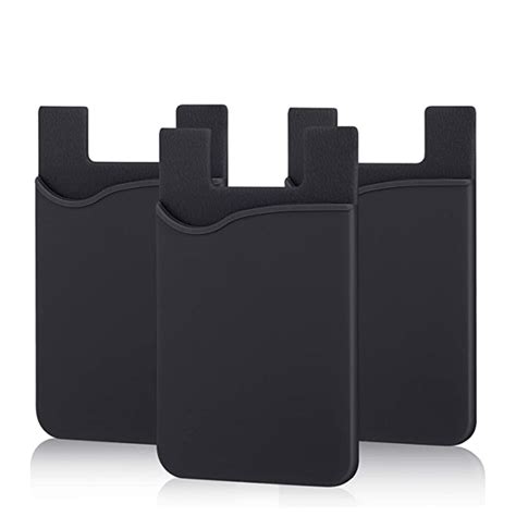 Pofesun Adhesive Phone Card Holder, 3 Pack 